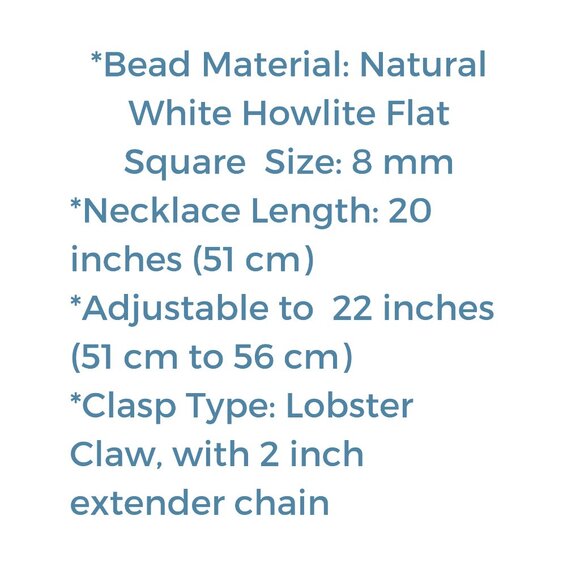 White Howlite Flat Necklace 4131 - Picture 7 of 7